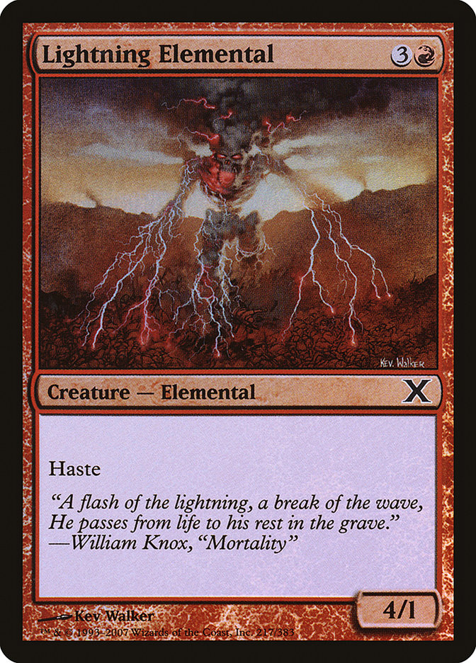 Lightning Elemental (Premium Foil) [Tenth Edition] | Local Legends