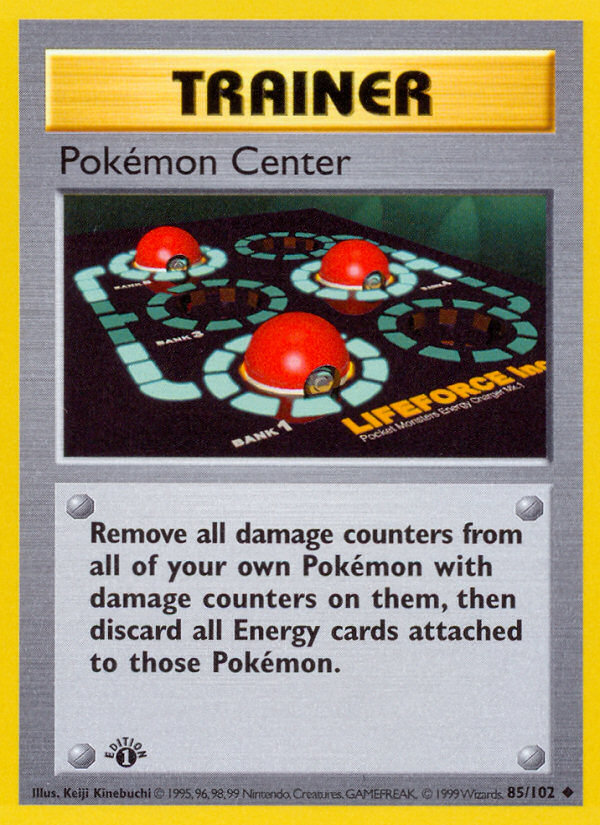 Pokemon Center (85/102) (Shadowless) [Base Set 1st Edition] | Golgari Games