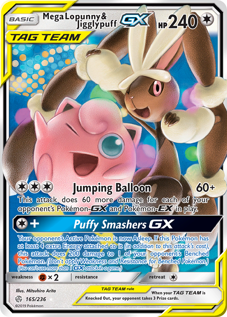 Mega Lopunny & Jigglypuff GX (165/236) [Sun & Moon: Cosmic Eclipse] | Golgari Games