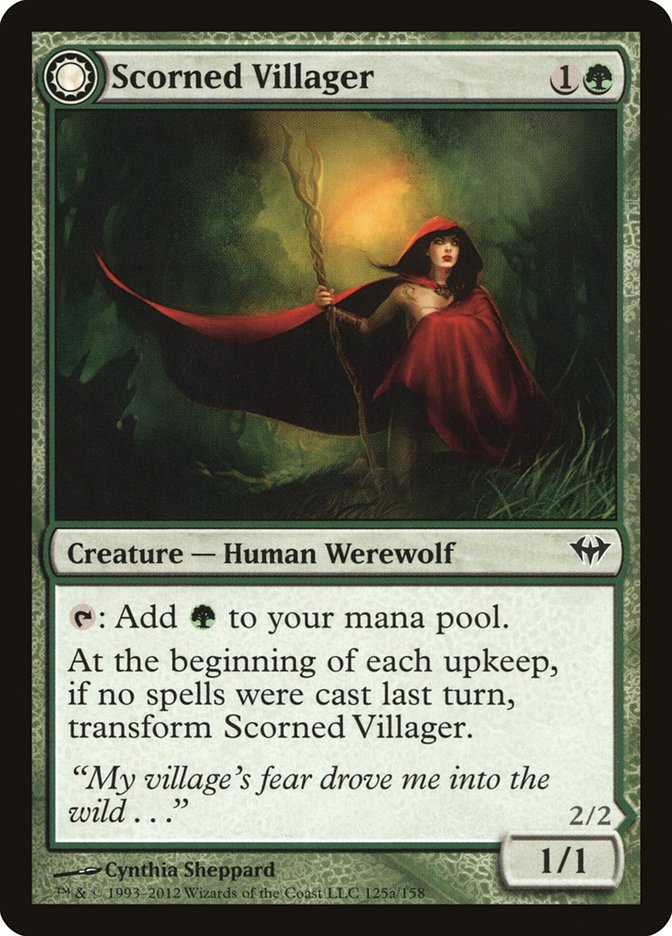 Scorned Villager // Moonscarred Werewolf [Dark Ascension] | Golgari Games