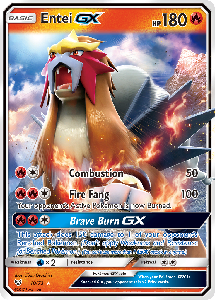 Entei GX (10/73) [Sun & Moon: Shining Legends] | Golgari Games