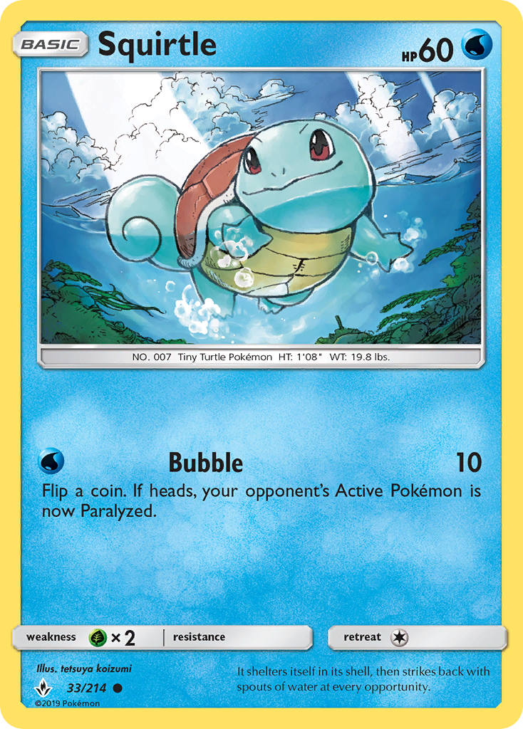 Squirtle (33/214) [Sun & Moon: Unbroken Bonds] | Golgari Games