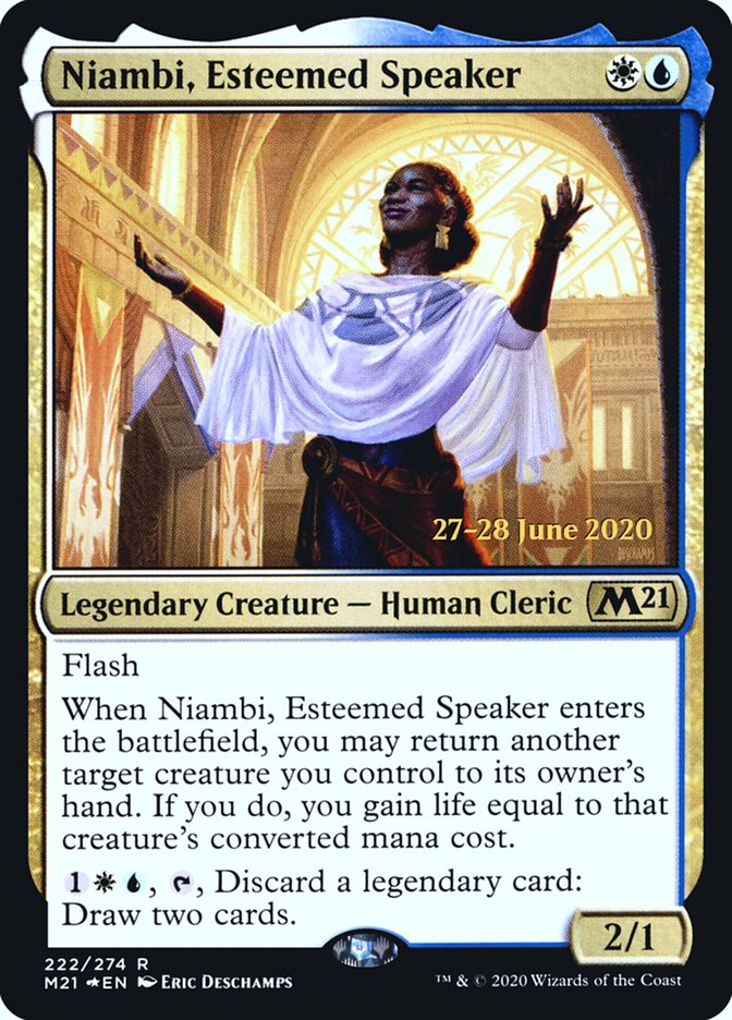 Niambi, Esteemed Speaker [Core Set 2021 Prerelease Promos] | Golgari Games