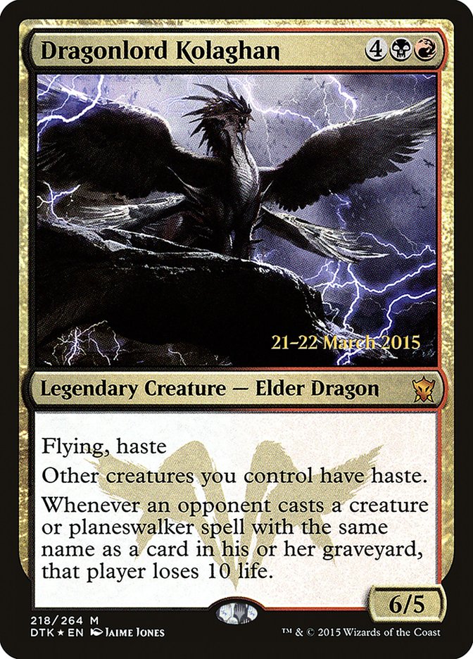 Dragonlord Kolaghan [Dragons of Tarkir Prerelease Promos] | Golgari Games