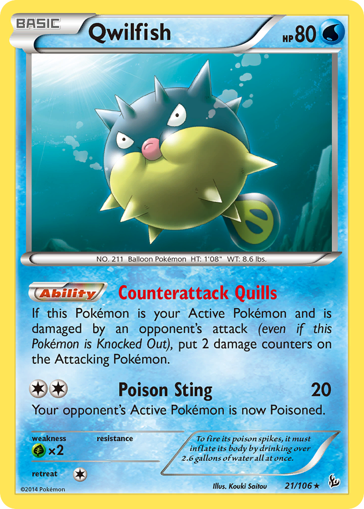 Qwilfish (21/106) [XY: Flashfire] | Golgari Games