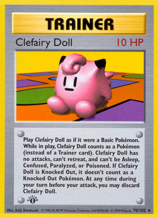 Clefairy Doll (70/102) (Shadowless) [Base Set 1st Edition] | Golgari Games