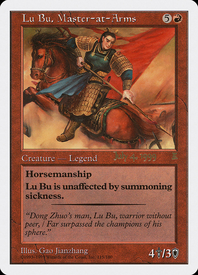 Lu Bu, Master-at-Arms (July 4, 1999) [Portal Three Kingdoms Promos] | Golgari Games