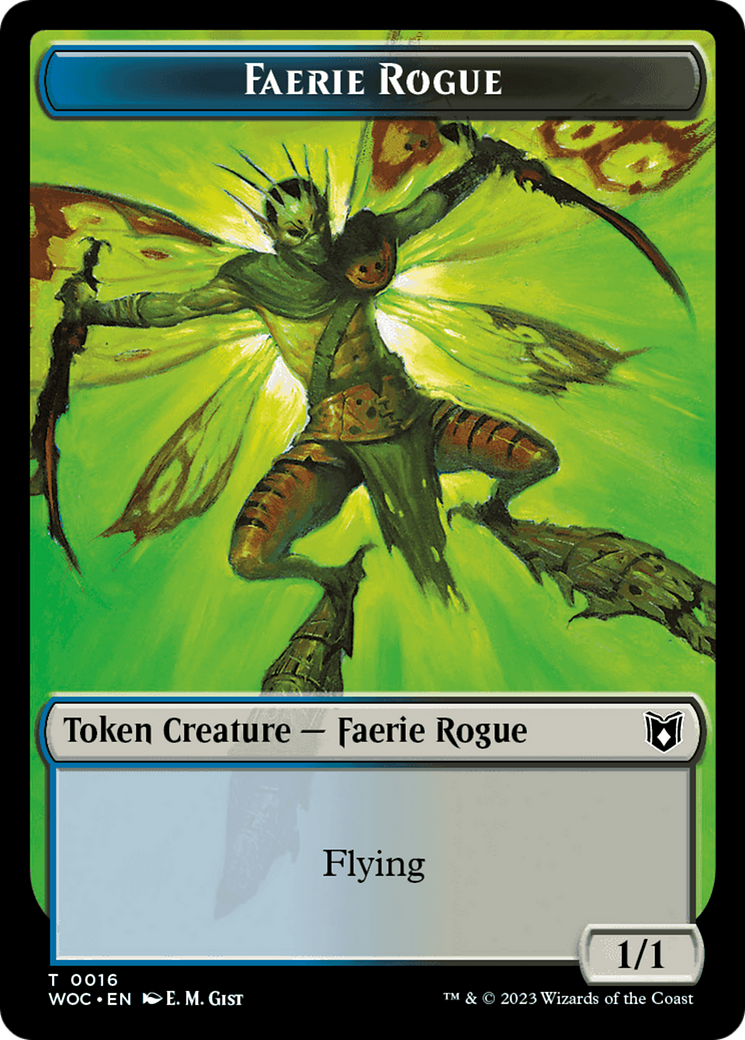 Faerie Rogue // Faerie (0016) Double-Sided Token [Wilds of Eldraine Commander Tokens] | Local Legends