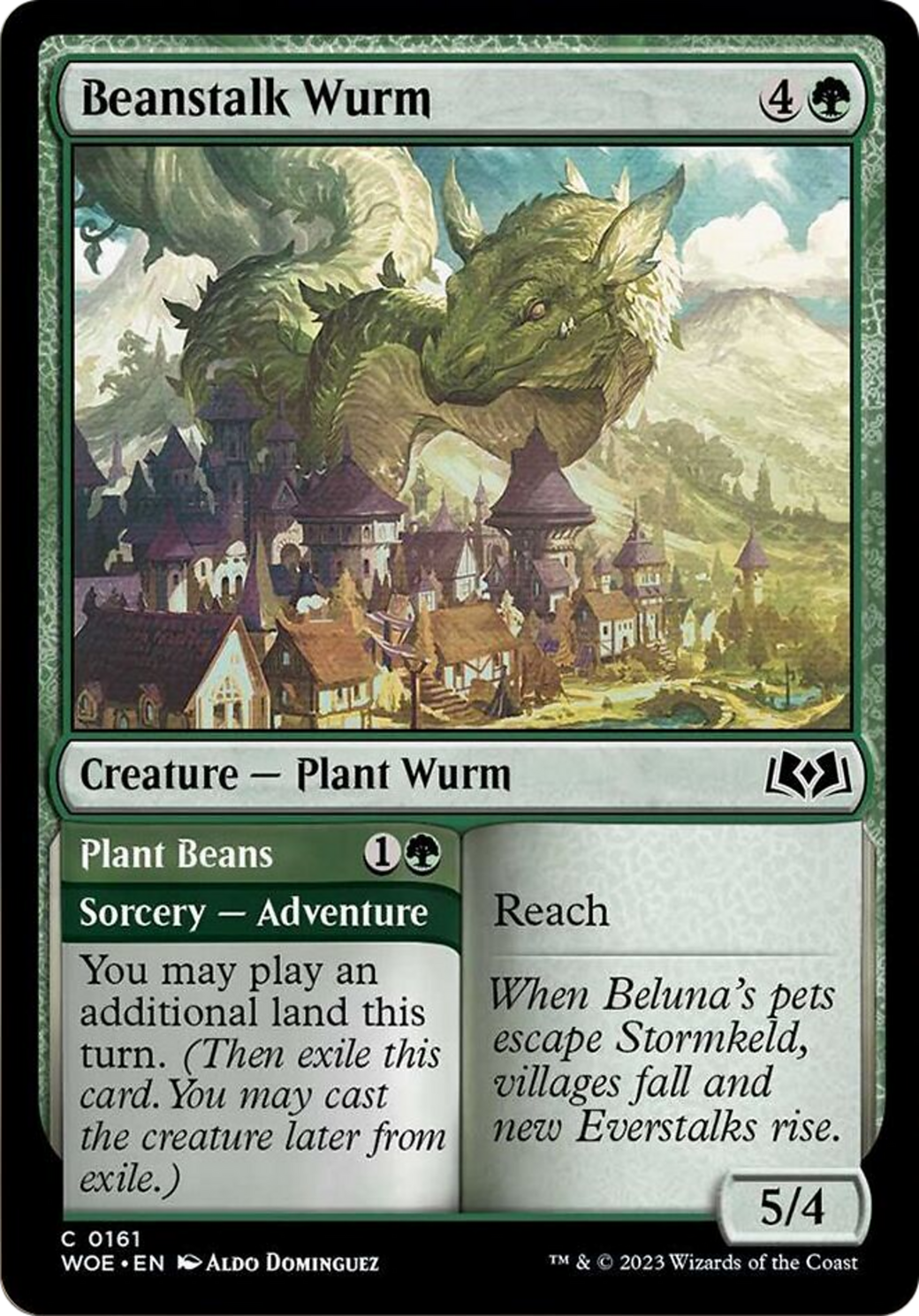 Beanstalk Wurm // Plant Beans [Wilds of Eldraine] | Golgari Games