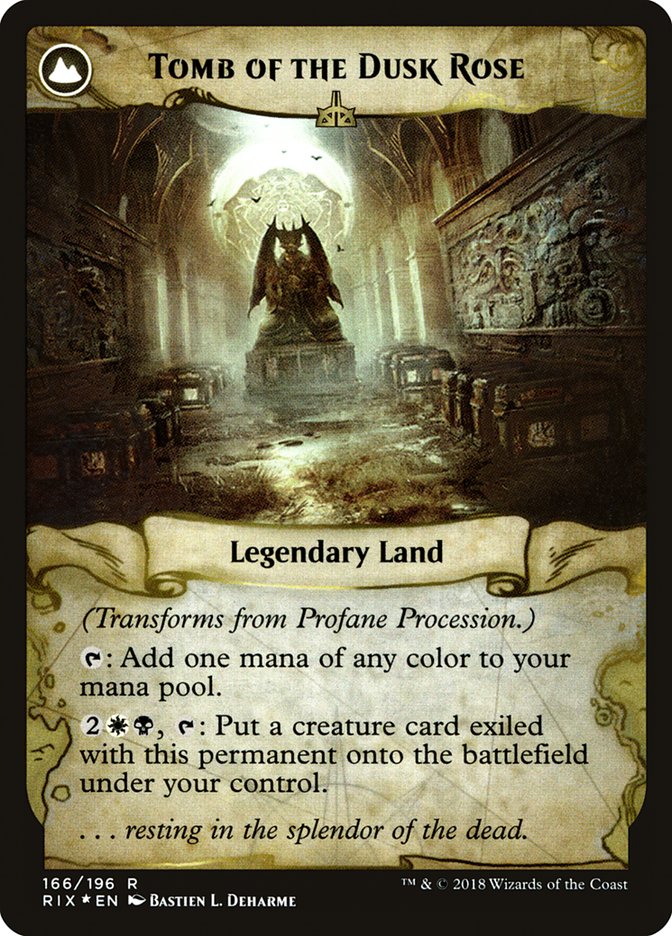 Profane Procession // Tomb of the Dusk Rose [Rivals of Ixalan Prerelease Promos] | Local Legends