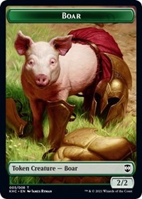 Boar // Spirit Double-sided Token [Kaldheim Commander Tokens] | Golgari Games