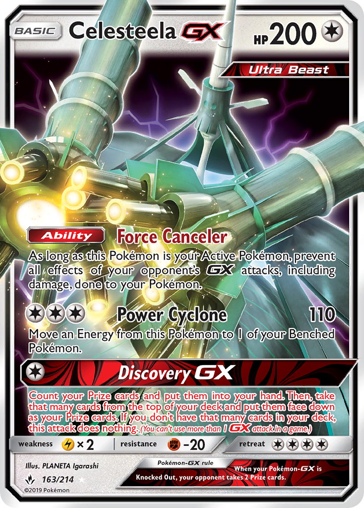 Celesteela GX (163/214) [Sun & Moon: Unbroken Bonds] | Golgari Games