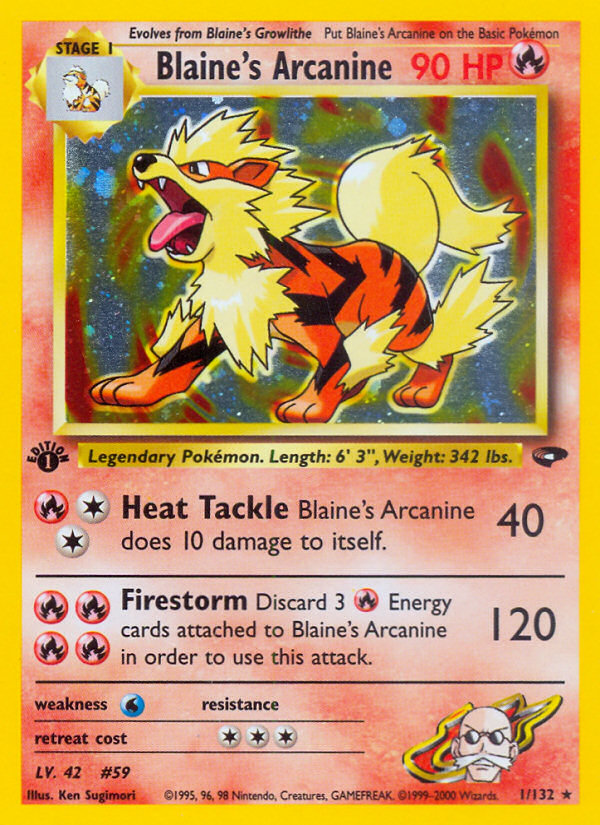 Blaine's Arcanine (1/132) [Gym Challenge 1st Edition] | Golgari Games