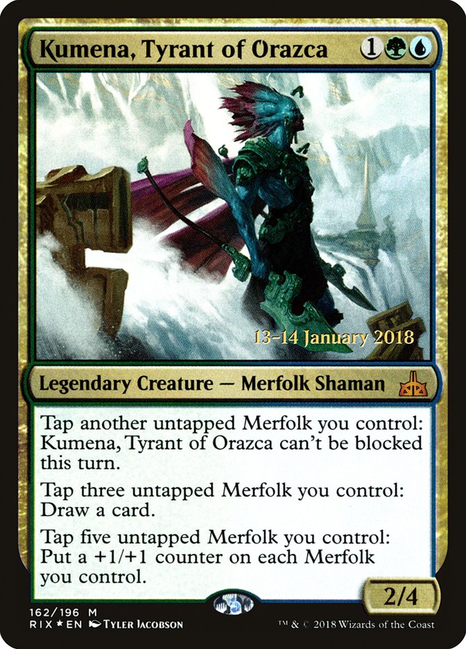 Kumena, Tyrant of Orazca [Rivals of Ixalan Prerelease Promos] | Golgari Games