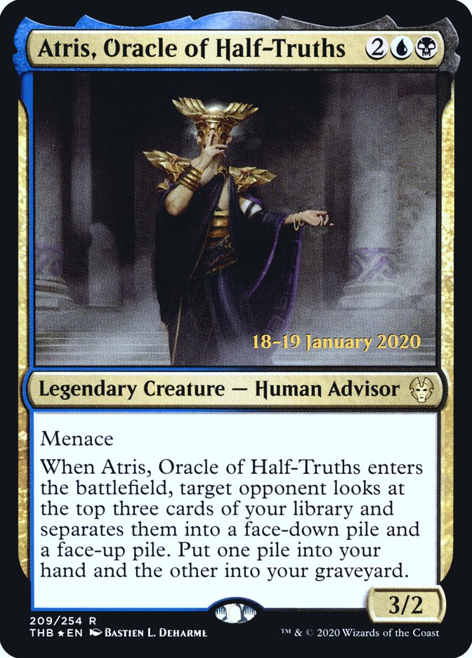 Atris, Oracle of Half-Truths [Theros Beyond Death Prerelease Promos] | Golgari Games