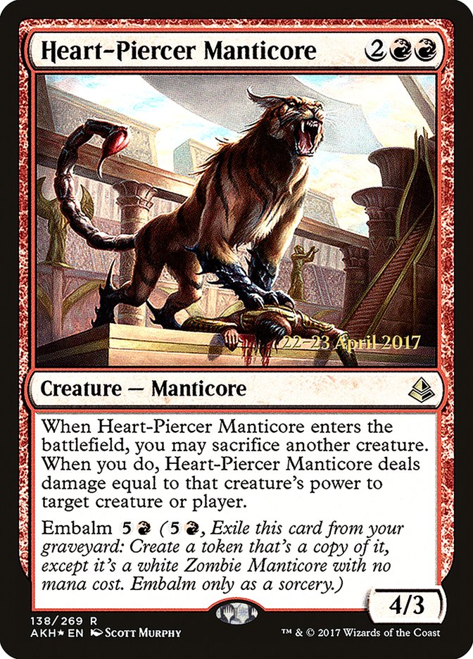 Heart-Piercer Manticore [Amonkhet Prerelease Promos] | Golgari Games