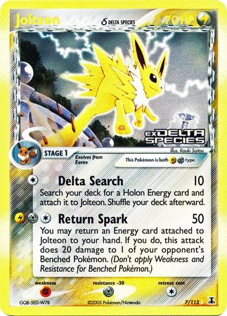 Jolteon (7/113) (Delta Species) (Stamped) [EX: Delta Species] | Golgari Games