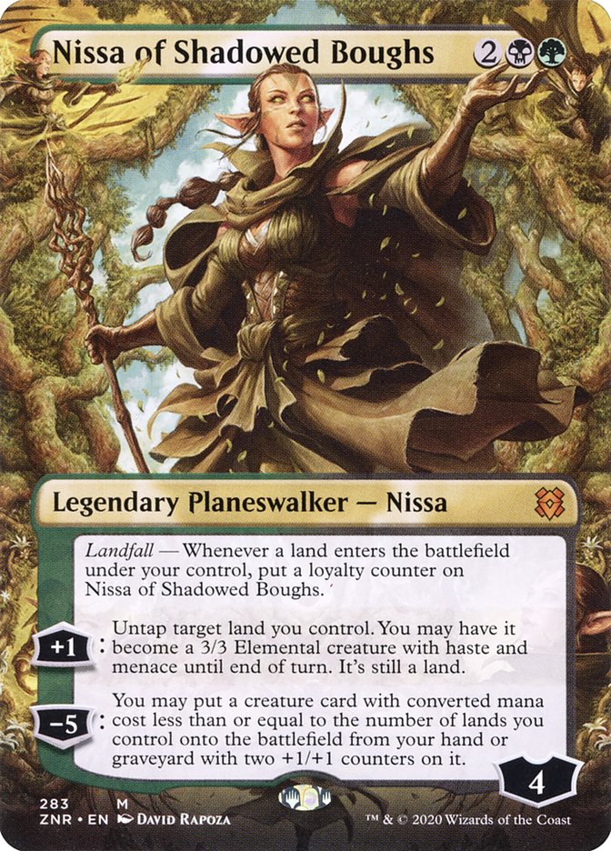 Nissa of Shadowed Boughs (Borderless) [Zendikar Rising] | Golgari Games