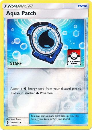 Aqua Patch (119/145) (League Promo Staff) [Sun & Moon: Guardians Rising] | Golgari Games