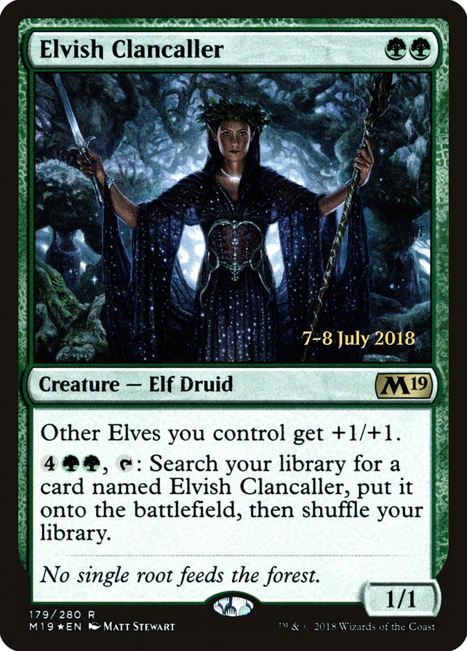 Elvish Clancaller [Core Set 2019 Prerelease Promos] | Golgari Games