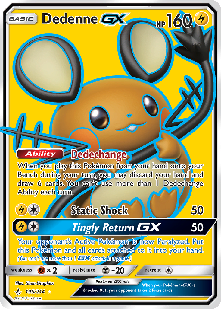 Dedenne GX (195/214) [Sun & Moon: Unbroken Bonds] | Golgari Games