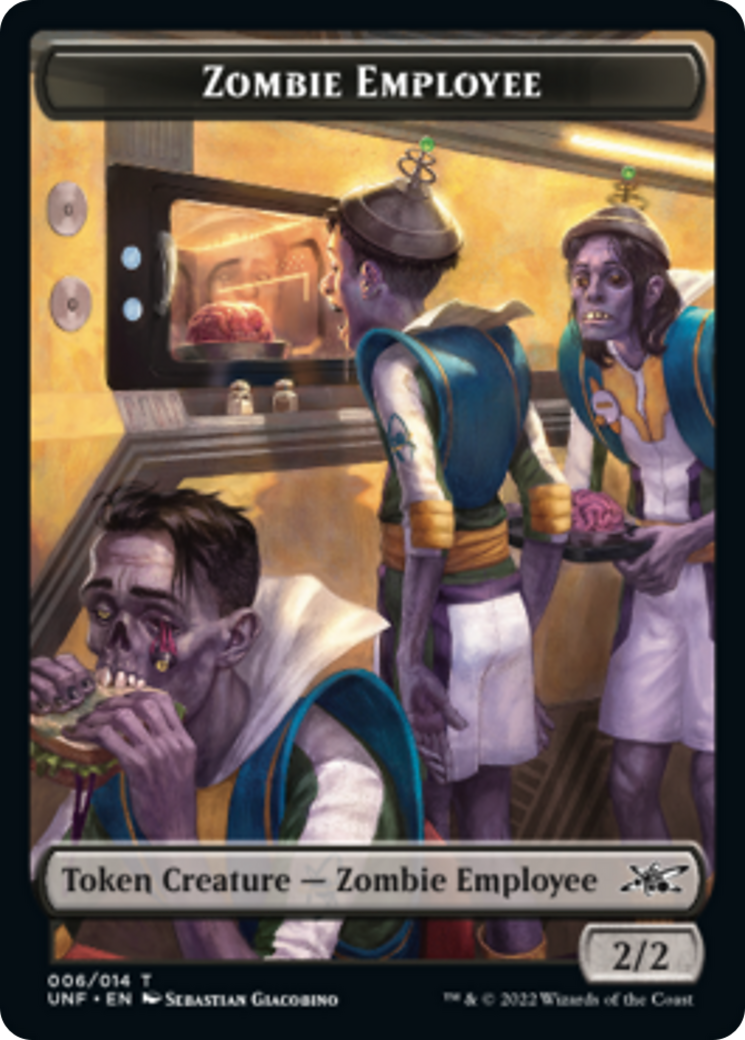 Zombie Employee // Food (010) Double-sided Token [Unfinity Tokens] | Golgari Games