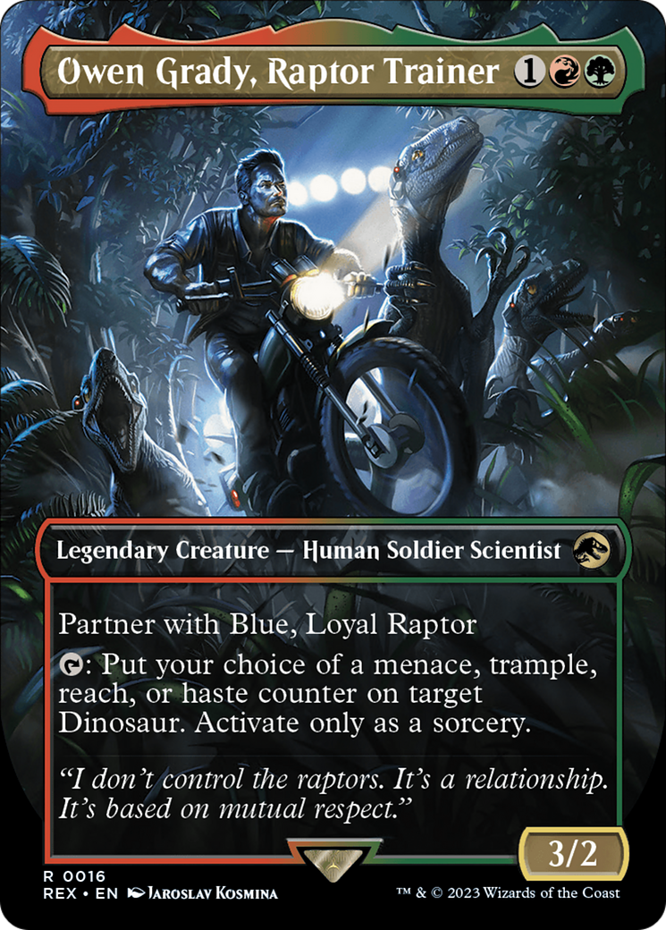 Owen Grady, Raptor Trainer (Borderless) [Jurassic World Collection] | Golgari Games