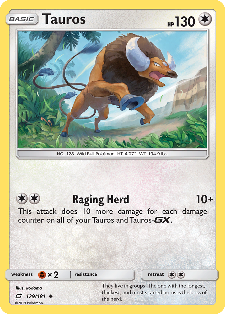 Tauros (129/181) [Sun & Moon: Team Up] | Golgari Games