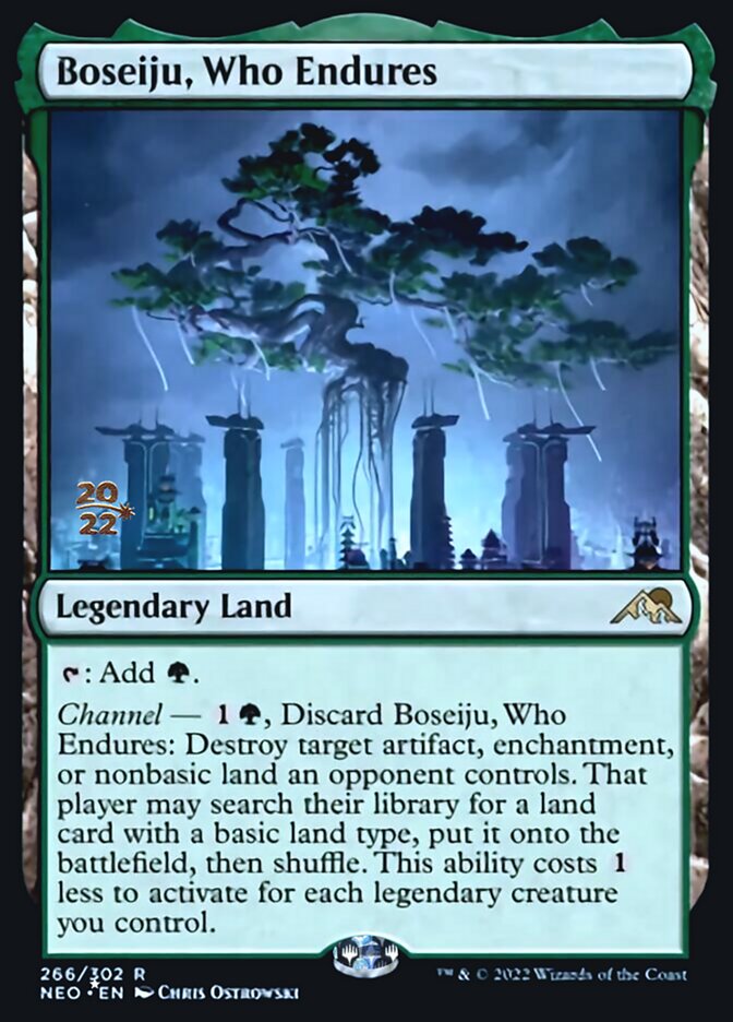 Boseiju, Who Endures [Kamigawa: Neon Dynasty Prerelease Promos] | Golgari Games