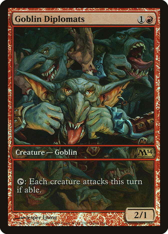 Goblin Diplomats (Game Day) [Magic 2014 Promos] | Local Legends