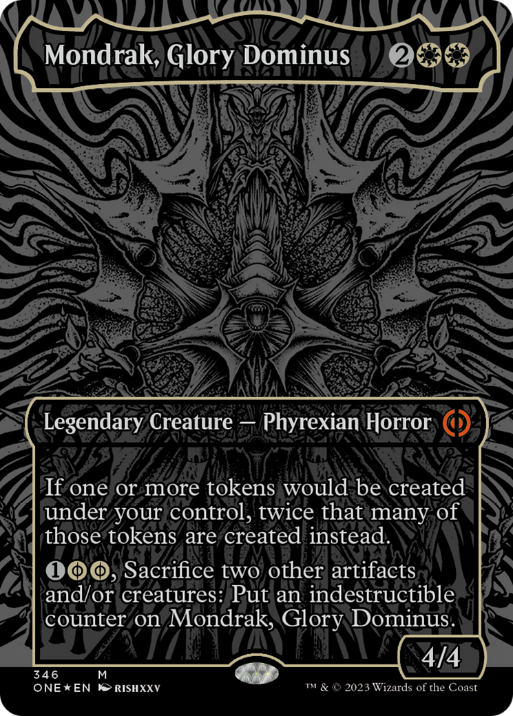 Mondrak, Glory Dominus (Oil Slick Raised Foil) [Phyrexia: All Will Be One] | Golgari Games