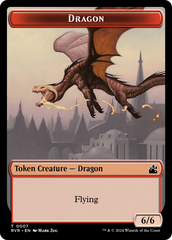 Spirit (0018) // Dragon Double-Sided Token [Ravnica Remastered Tokens] | Golgari Games