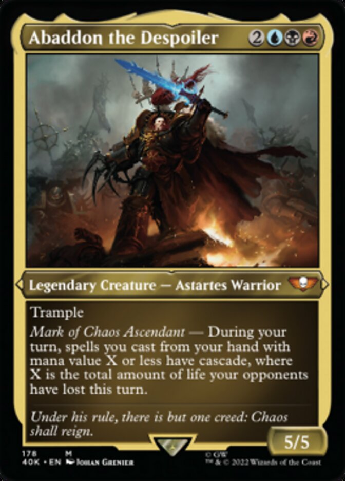 Abaddon the Despoiler (Display Commander) (Surge Foil) [Universes Beyond: Warhammer 40,000] | Golgari Games