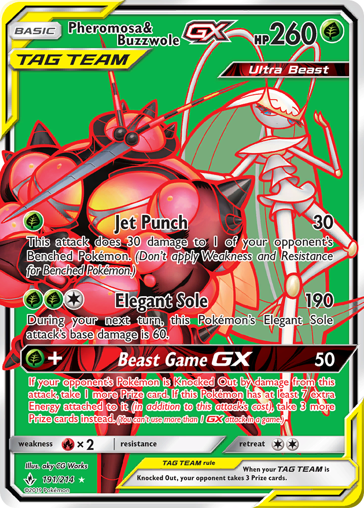 Pheromosa & Buzzwole GX (191/214) [Sun & Moon: Unbroken Bonds] | Golgari Games