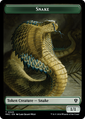 Snake // Morph Double-Sided Token [Murders at Karlov Manor Commander Tokens] | Golgari Games