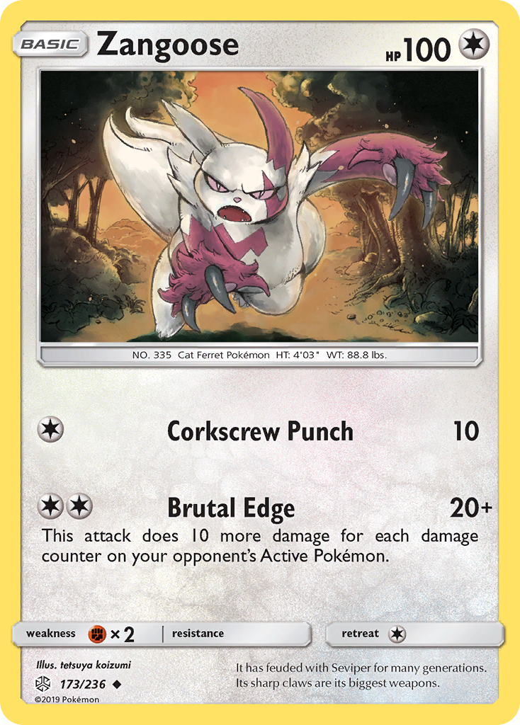 Zangoose (173/236) [Sun & Moon: Cosmic Eclipse] | Golgari Games