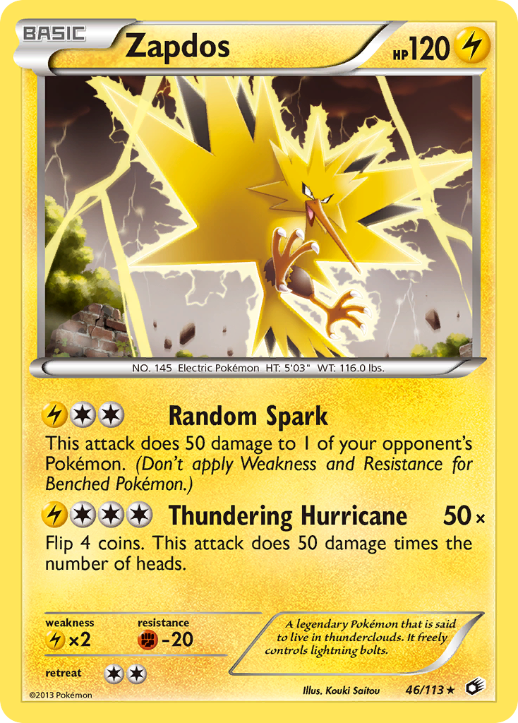 Zapdos (46/113) (Theme Deck Exclusive) [Black & White: Legendary Treasures] | Golgari Games