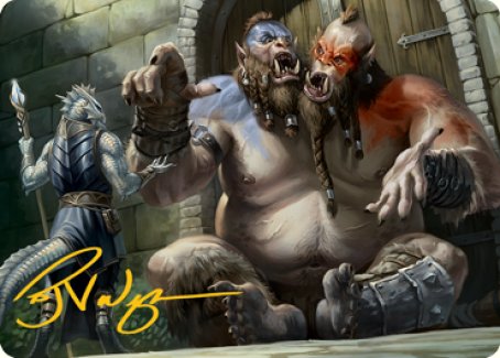 Ettin Art Card (Gold-Stamped Signature) [Dungeons & Dragons: Adventures in the Forgotten Realms Art Series] | Local Legends