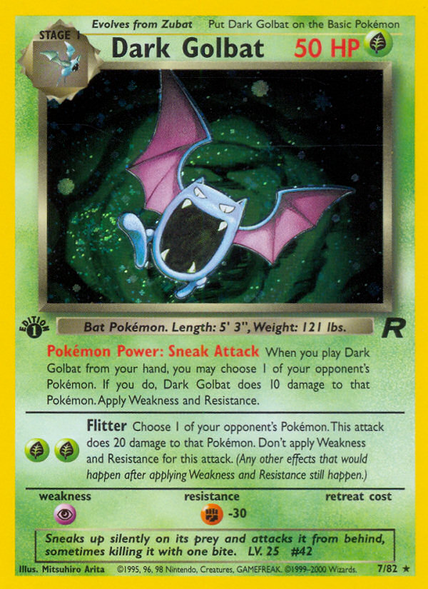 Dark Golbat (7/82) [Team Rocket 1st Edition] | Golgari Games