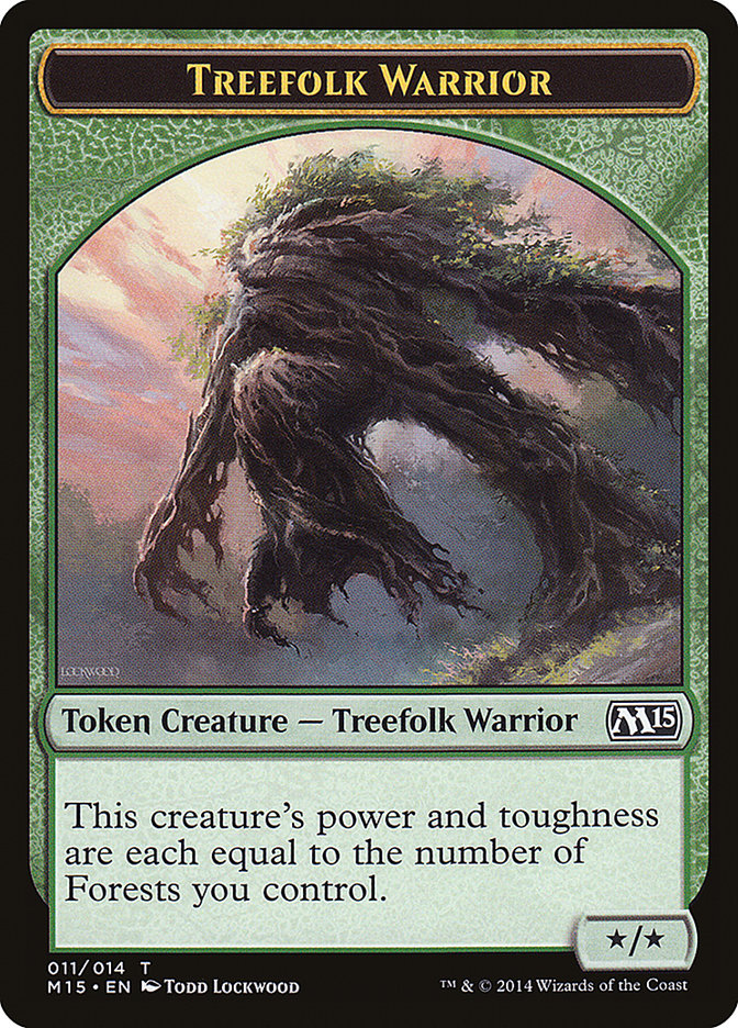 Treefolk Warrior Token [Magic 2015 Tokens] | Golgari Games