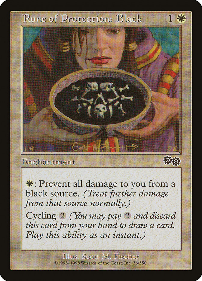 Rune of Protection: Black [Urza's Saga] | Local Legends