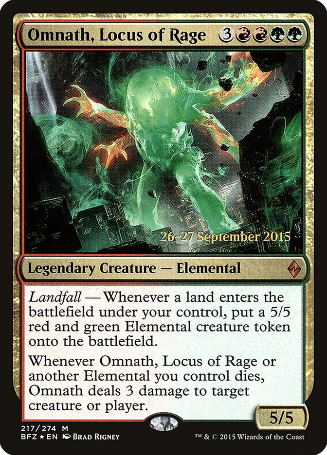 Omnath, Locus of Rage [Battle for Zendikar Prerelease Promos] | Golgari Games