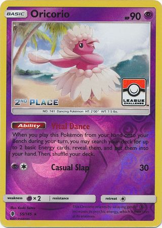 Oricorio (55/145) (League Promo 2nd Place) [Sun & Moon: Guardians Rising] | Golgari Games