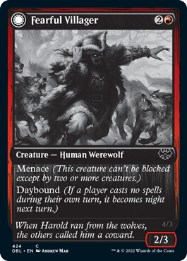 Fearful Villager // Fearsome Werewolf [Innistrad: Double Feature] | Local Legends