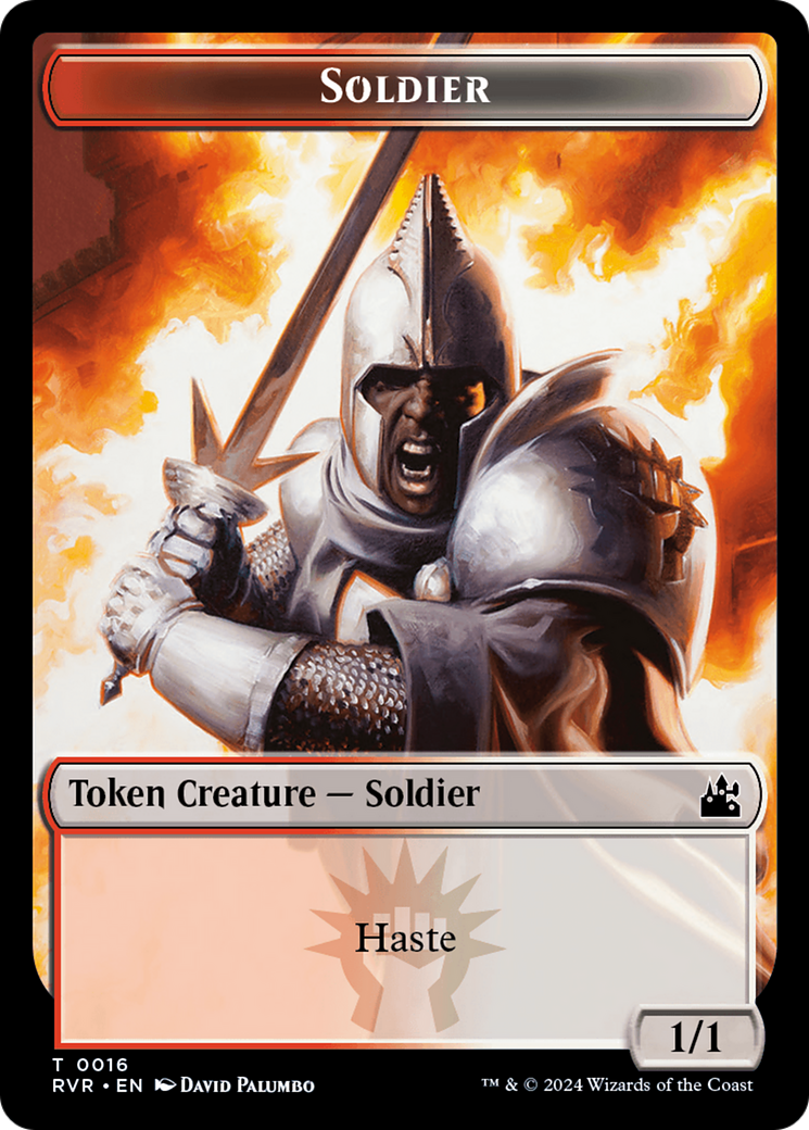 Spirit (0018) // Soldier Double-Sided Token [Ravnica Remastered Tokens] | Golgari Games