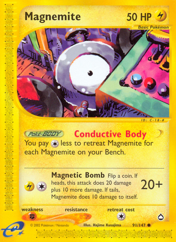 Magnemite (91/147) [Aquapolis] | Golgari Games