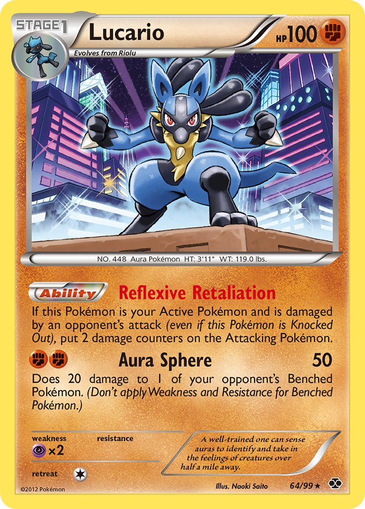 Lucario (64/99) (Cosmos Holo) (Blister Exclusive) [Black & White: Next Destinies] | Golgari Games