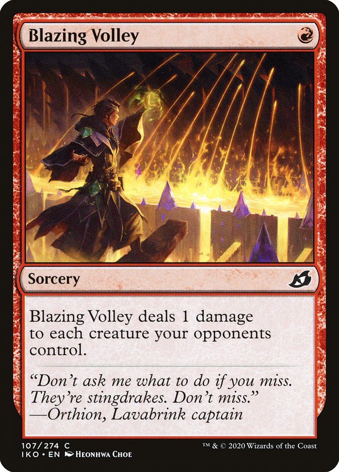 Blazing Volley [Ikoria: Lair of Behemoths] | Golgari Games