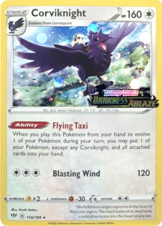 Corviknight (156/189) (Cosmos Holo) [Sword & Shield: Darkness Ablaze] | Golgari Games