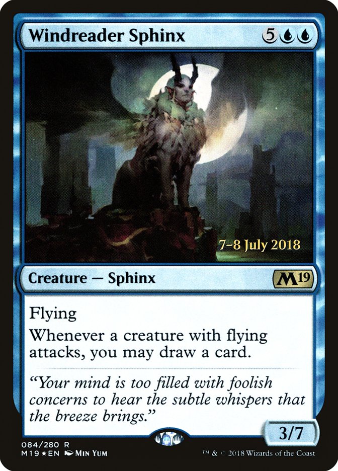 Windreader Sphinx [Core Set 2019 Prerelease Promos] | Golgari Games